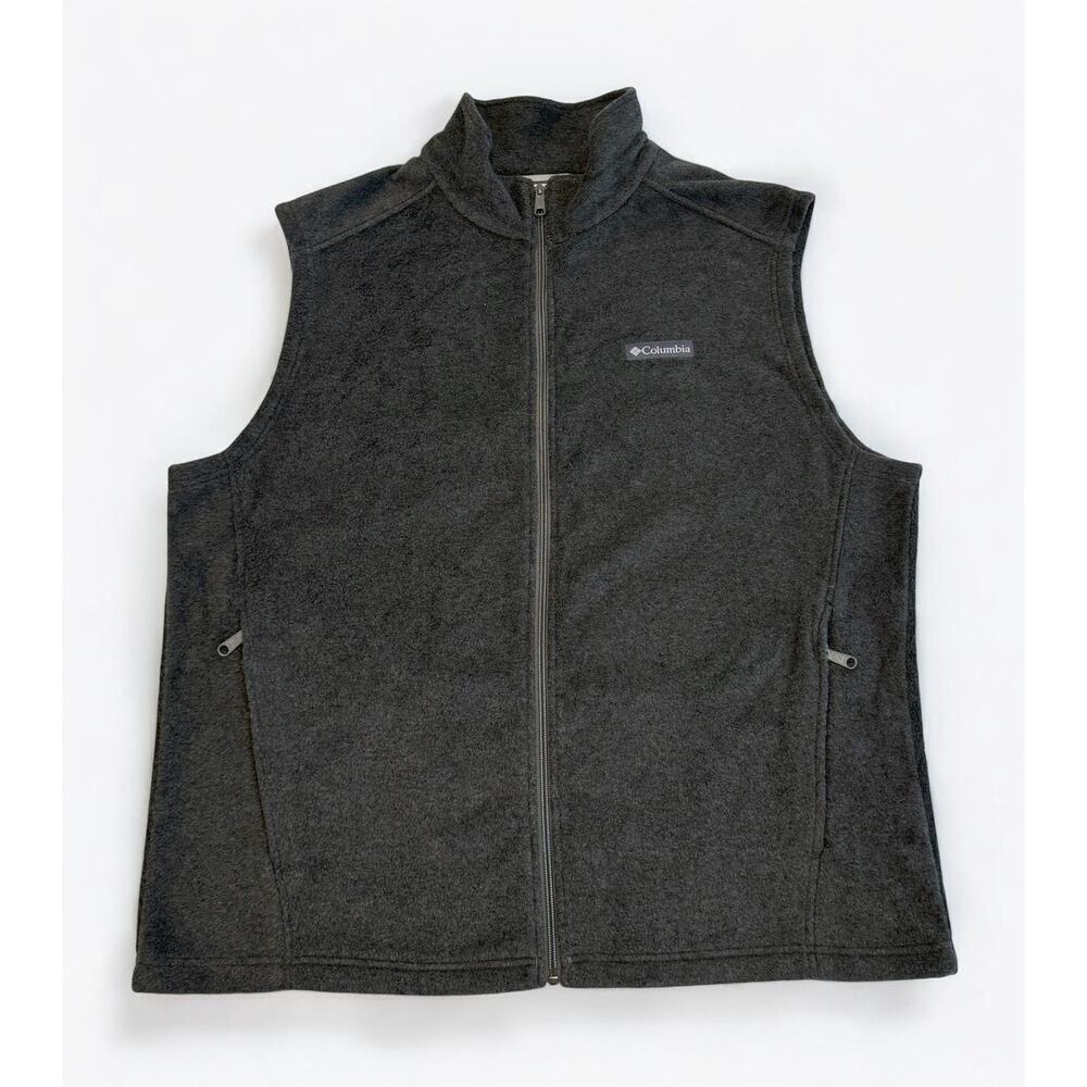 Columbia Mens Granite Mountain Fleece vest, Gray, Size XL